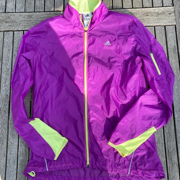 Adidas ClimaSpeed Lightweight Running Jacket Purple Yellow | Small - Picture 6 of 10